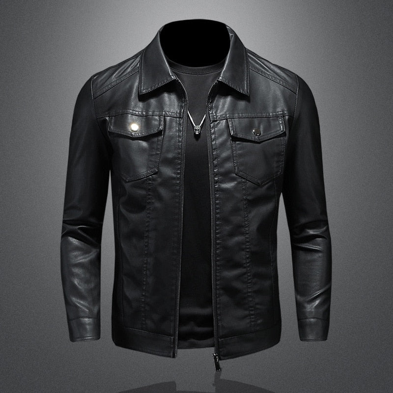 Funki Findz | Jackets | Men's Slim Fit Faux Leather Jacket