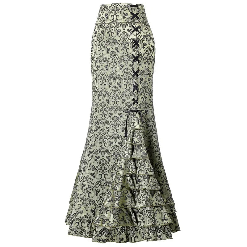 Funki Findz | Skirts | Women's Gothic Vintage Ruffled Long Skirts