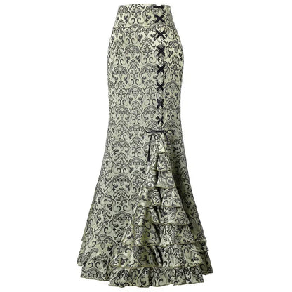 Funki Findz | Skirts | Women's Gothic Vintage Ruffled Long Skirts