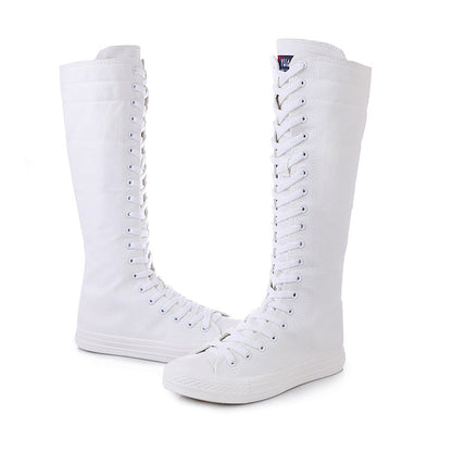 Funki Findz | Boots | Women's Lace Up Canvas Knee High Boots