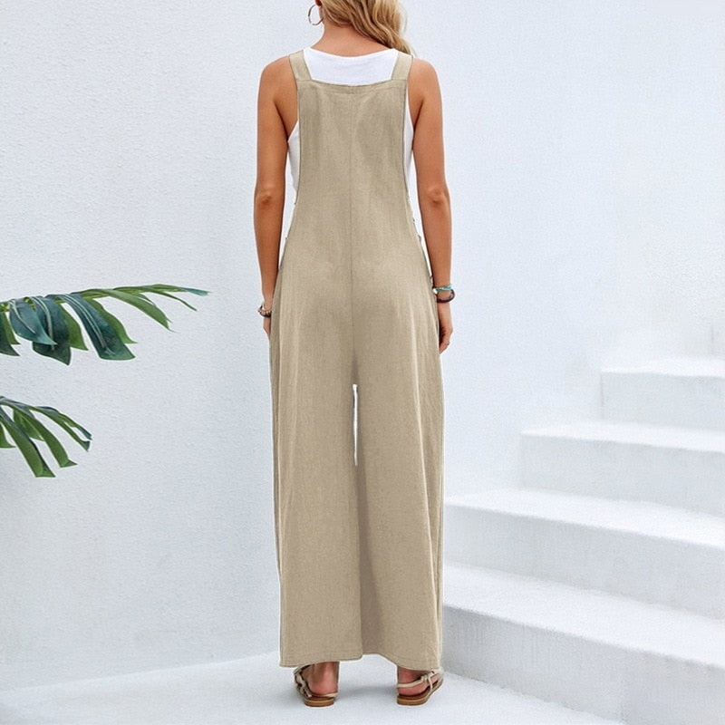 Funki Findz | Pants | Women's Casual Wide Leg Pantsuit Overalls