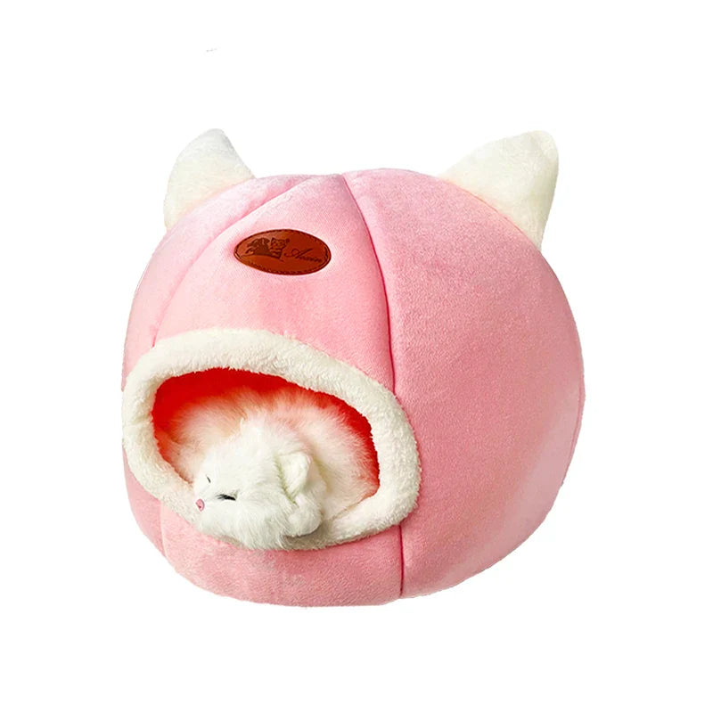 Funki Findz | Pet Beds | Cat Beds | Cozy Sweet Pink Cave House