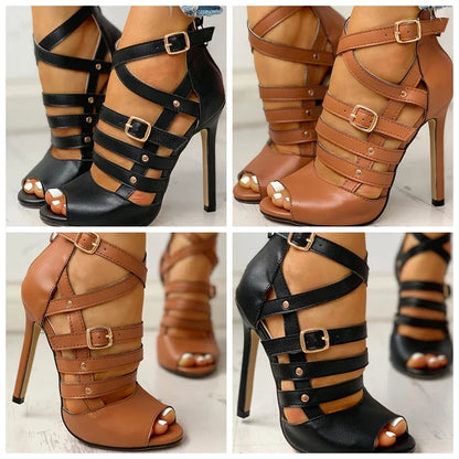 Funki Findz | Shoes | Women's Strappy Roman Stiletto Sandals