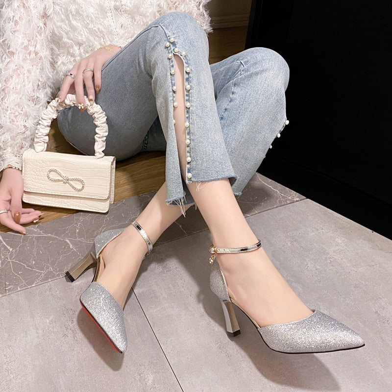 Funki Findz | Shoes | Women's Sparkly Gold Silver Bridal Heels
