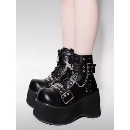 Funki Findz | Boots | Women's Gothic Platform Cosplay Wedges