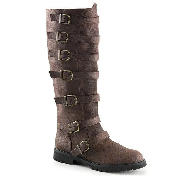Funki Findz | Boots | Women MidCalf Low Heel Buckle Strap Boot