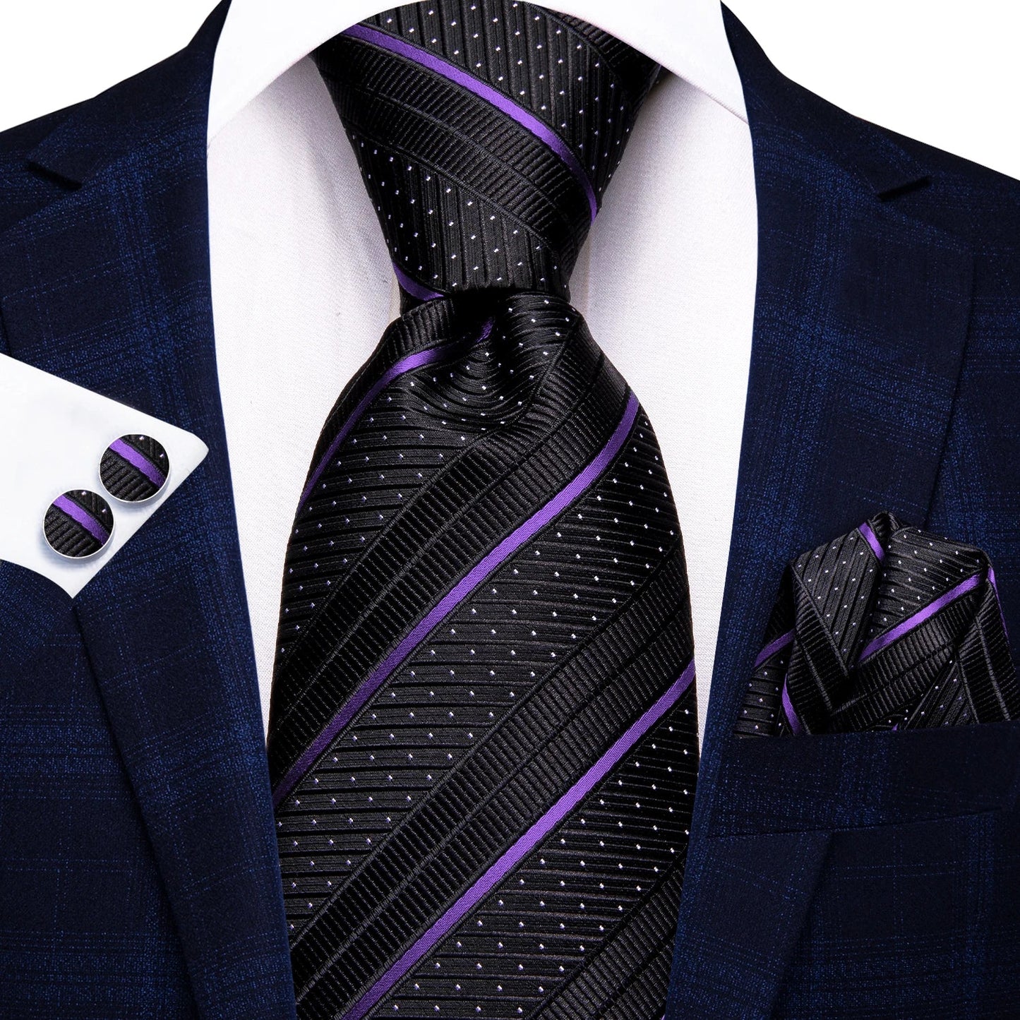 Funki Findz | Neckties | Men's Elegant Silk Wedding 3Pcs Tie Set