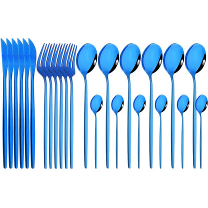 Funki Findz | Cutlery Sets | Gold Stainless Steel Mirror Polish 24 Set