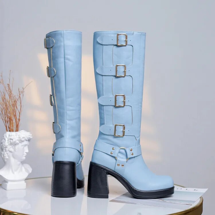Funki Findz | Boots | Women's Gothic Punk Multi-Buckle Boots