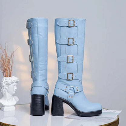 Funki Findz | Boots | Women's Gothic Punk Multi-Buckle Boots
