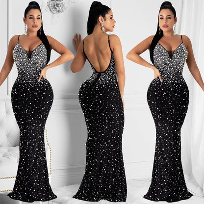 Funki Findz | Dresses | Women's Beaded Pearl Bodycon Dress