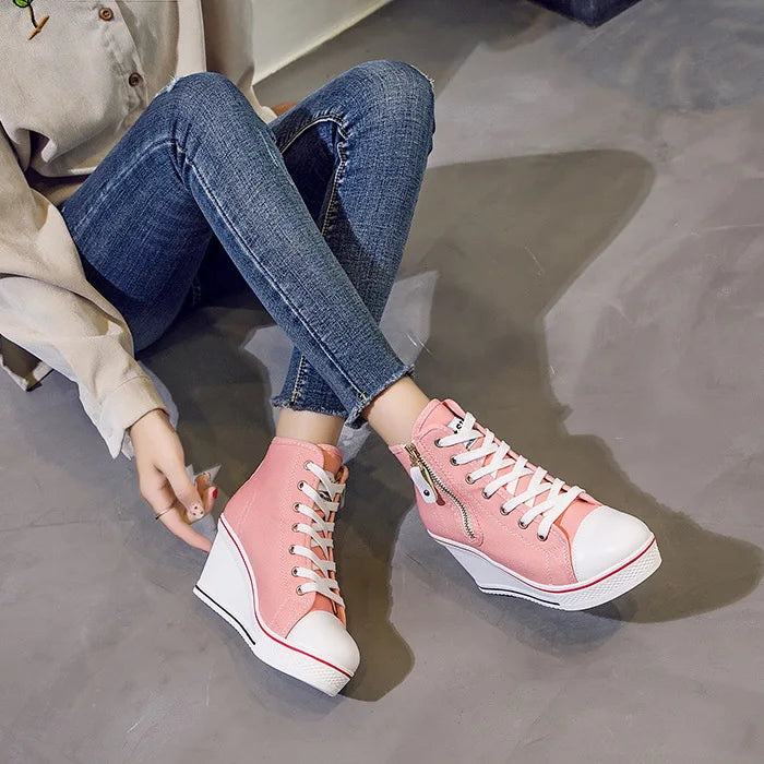 Funki Findz | Boots | Women's High Platform Zipper Sneakers