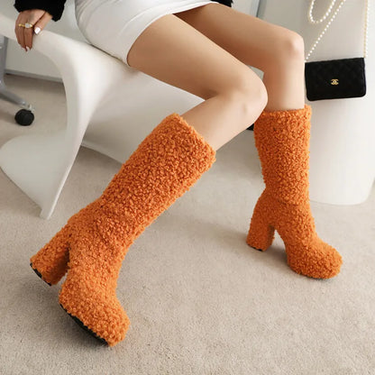 Funki Findz | Boots | Women's Fuzzy Faux Wool Platform Boots