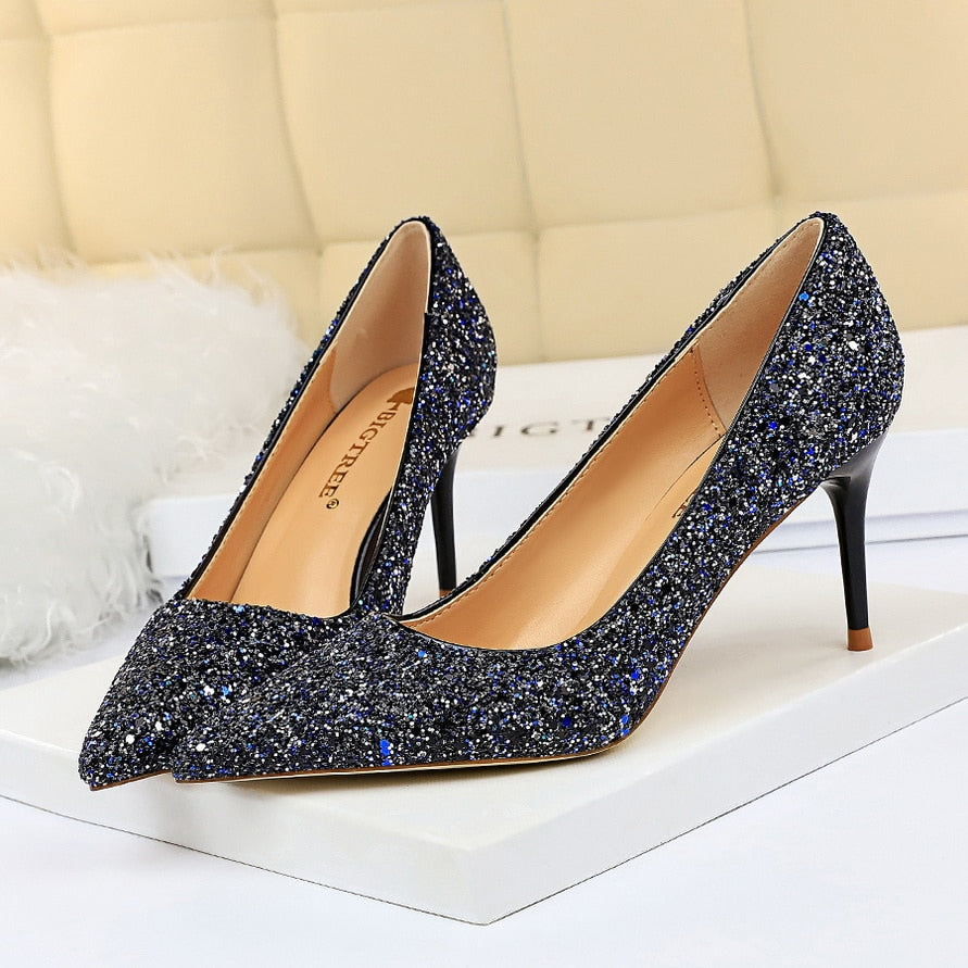 Funki Findz | Shoes | Women's High Heel Glitter Prom Pumps