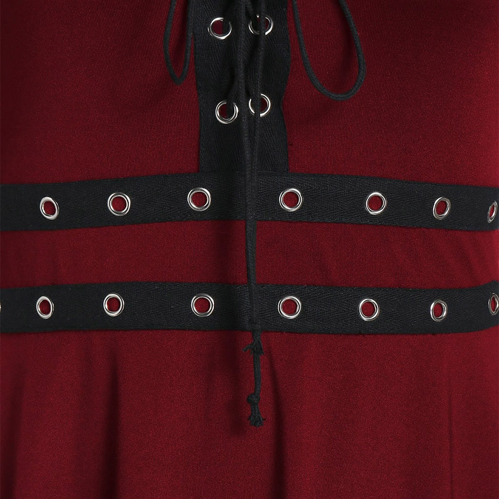 Funki Findz | Dresses | Women's Gothic Lace Up Mini Dress