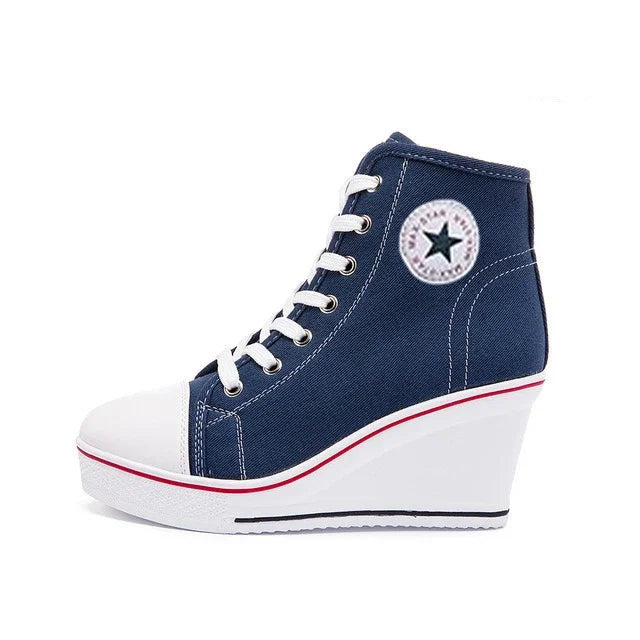 Funki Findz | Boots | Women's Canvas Ankle Wedge Sneaker
