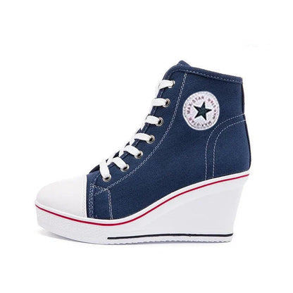 Funki Findz | Boots | Women's Canvas Ankle Wedge Sneaker
