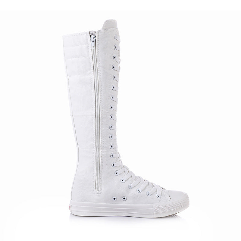 Funki Findz | Boots | Women's Lace Up Canvas Knee High Boots