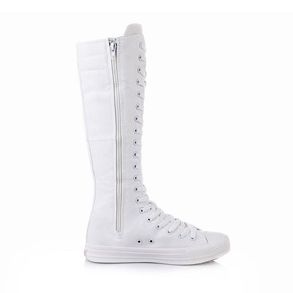 Funki Findz | Boots | Women's Lace Up Canvas Knee High Boots