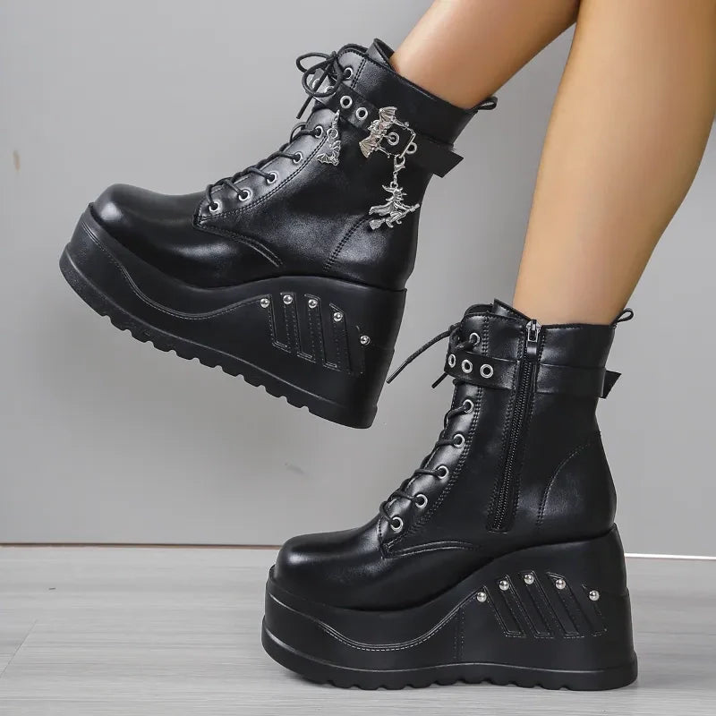 Funki Findz | Boots | Women's Punk Chunky Platform Creepers