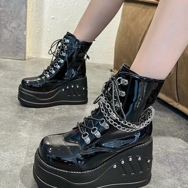 Funki Findz | Boots | Women's Gothic Punk Platform Ankle Boots