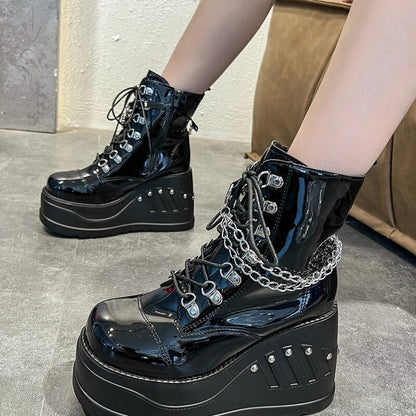 Funki Findz | Boots | Women's Gothic Punk Platform Ankle Boots