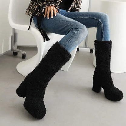 Funki Findz | Boots | Women's Fuzzy Faux Wool Platform Boots