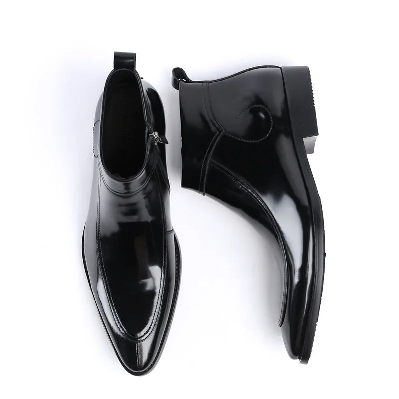 Funki Findz | Boots | Men's Leather Patent Formal Dress Boots