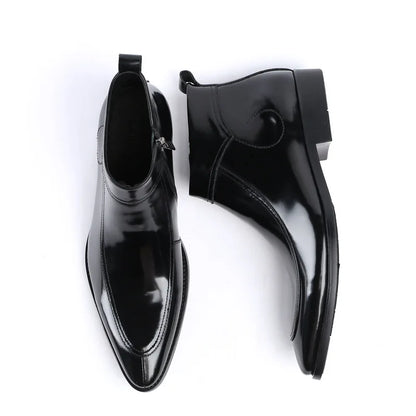 Funki Findz | Boots | Men's Leather Patent Formal Dress Boots