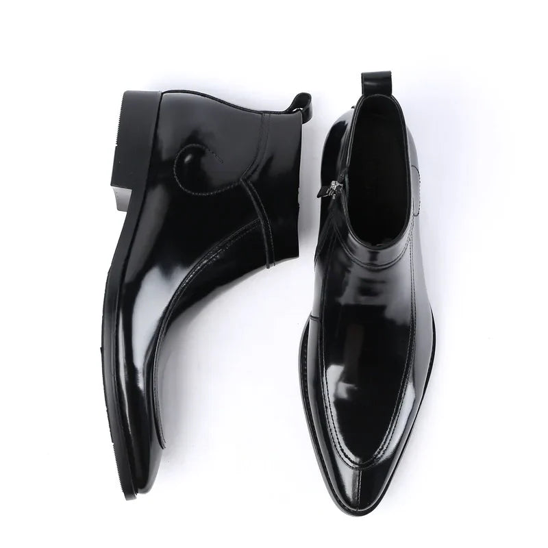 Funki Findz | Boots | Men's Leather Patent Formal Dress Boots