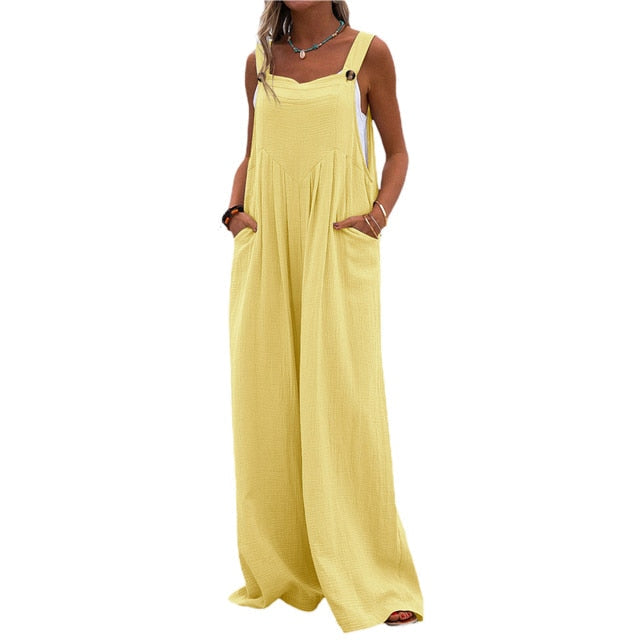 Funki Findz | Pants | Women's Elegant Wide Leg Bib Romper