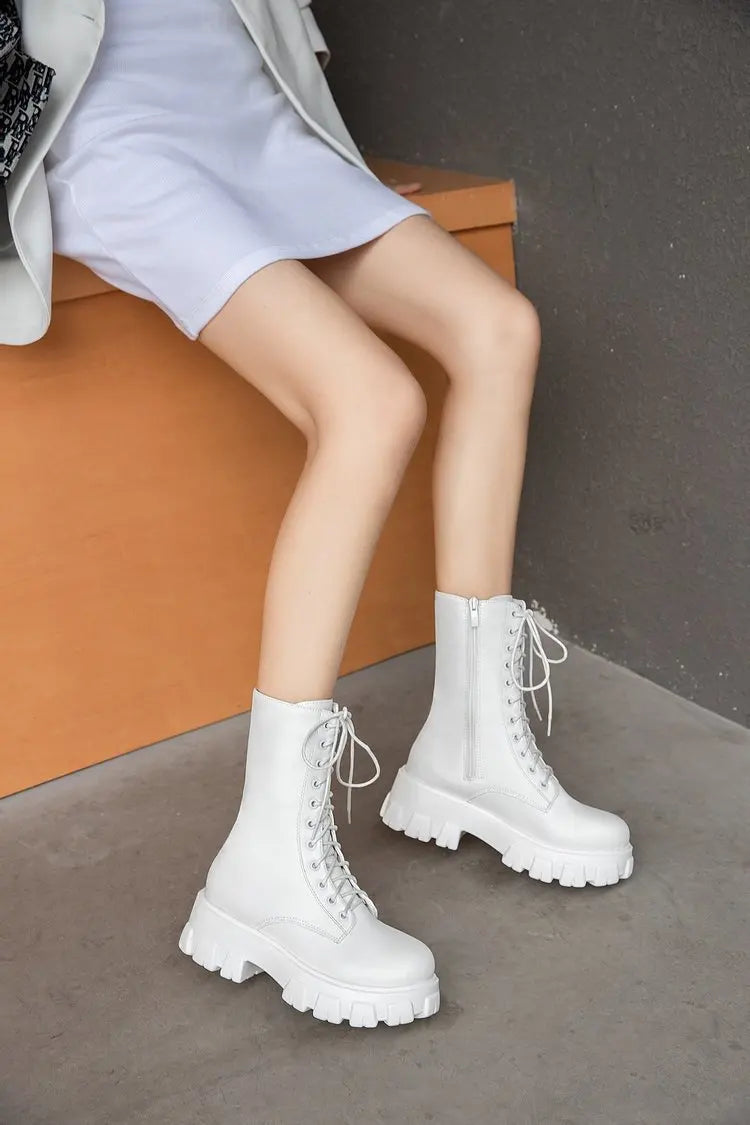 Funki Findz | Boots | Women's Platform Chunky Heel Ankle Boot