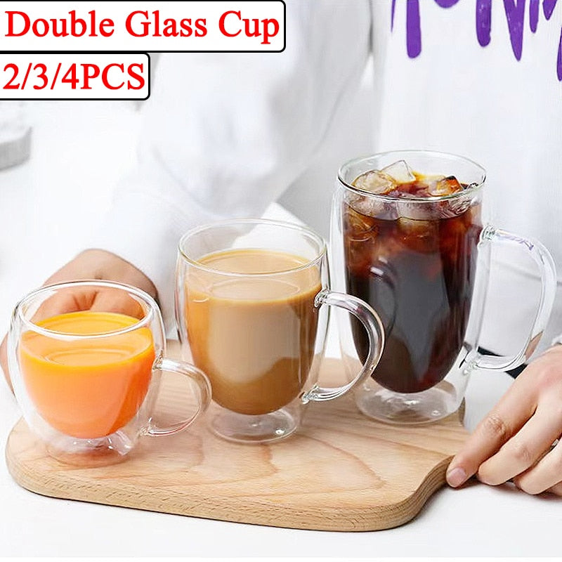 Funki Findz | Cups | Glass Double Wall Borosilicate Mug 2/3/4