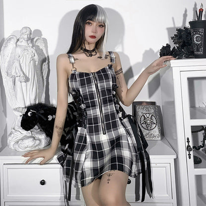 Funki Findz | Dresses | Women's Fairy Grunge Plaid Mini Dress