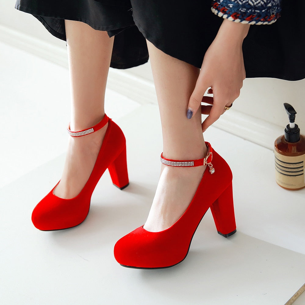 Funki Findz | Shoes | Women's Velvet Flock Platform Mary Janes