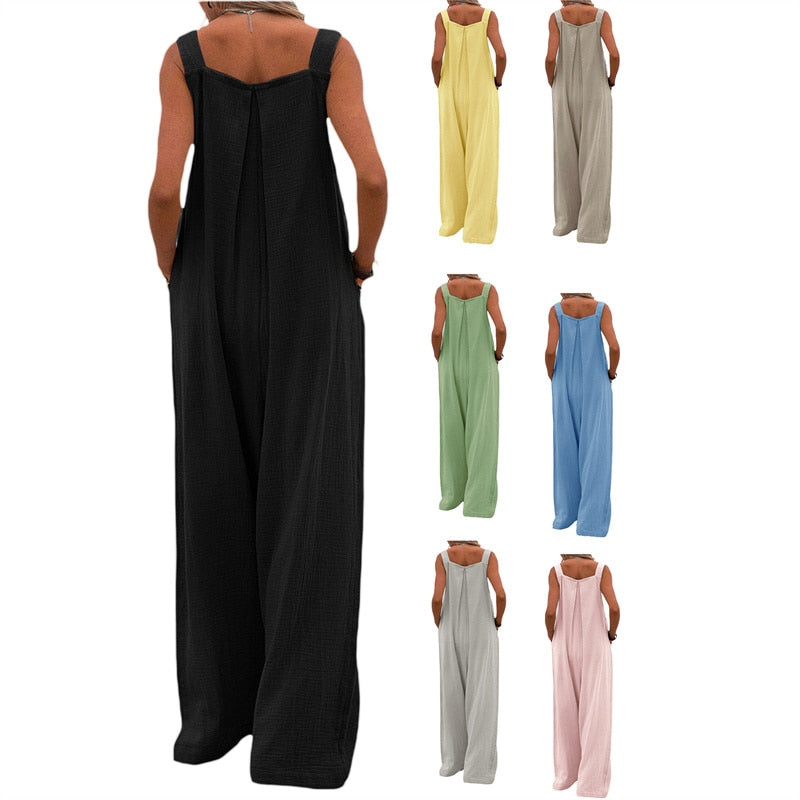 Funki Findz | Pants | Women's Elegant Wide Leg Bib Romper