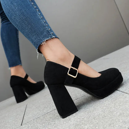 Funki Findz | Shoes | Women's Faux Suede Mary Jane Platforms