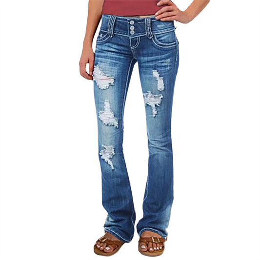 Funki Findz | Pants | Women's Ripped Low Rise Bootcut Jeans