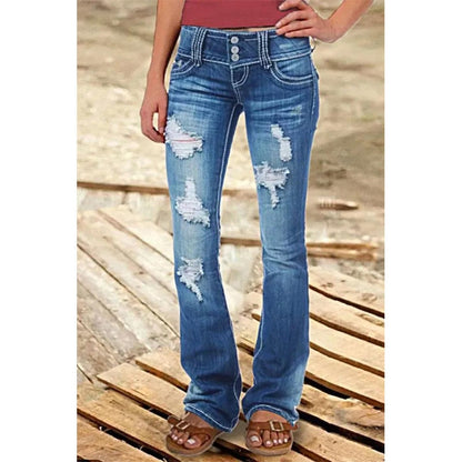 Funki Findz | Pants | Women's Ripped Low Rise Bootcut Jeans