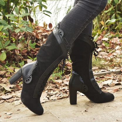 Funki Findz | Boots | Women's Steampunk Lace Top Granny Boot