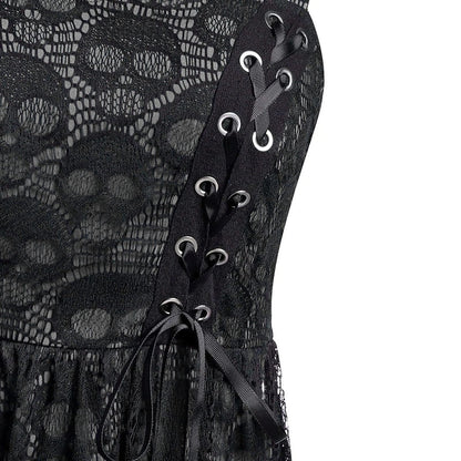 Funki Findz | Dresses | Women's Gothic Skull Lace Mini Dress