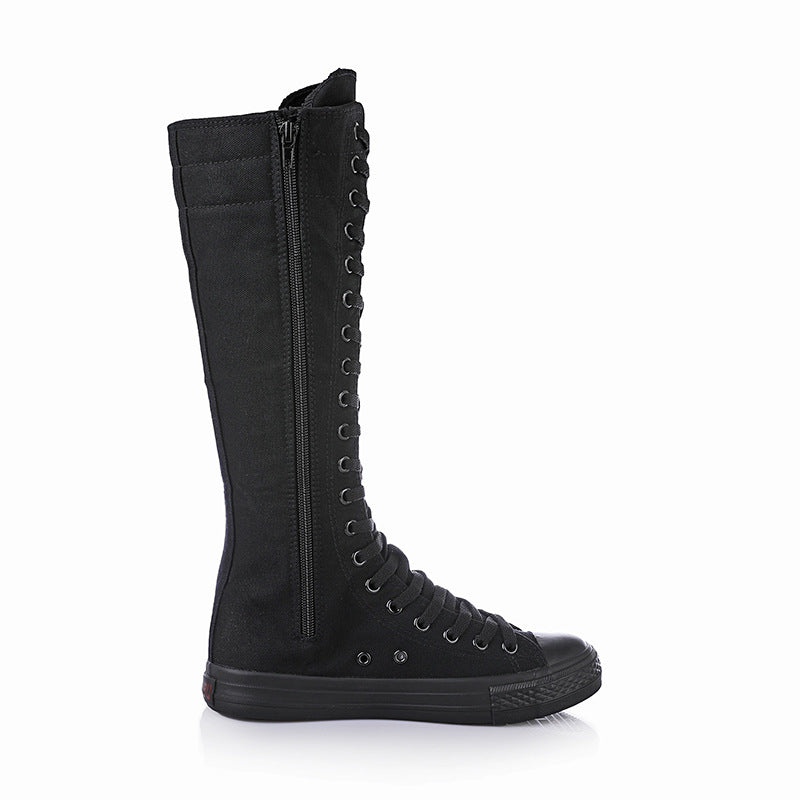 Funki Findz | Boots | Women's Lace Up Canvas Knee High Boots