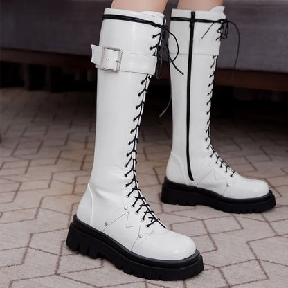 Funki Findz | Boots | Women's Gothic Big Buckle Knee High Boot