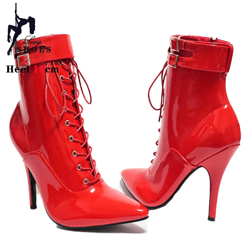 Funki Findz | Boots | Women's Patent Pointed Toe Ankle Boots