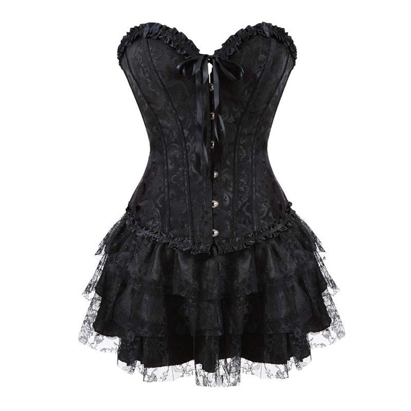 Funki Findz | Dresses | Women's Victorian Corset Dress 2Pcs Set