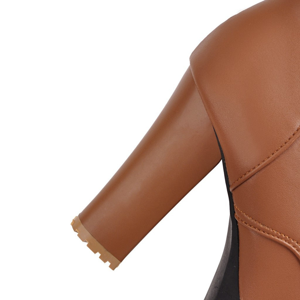 Funki Findz | Boots | Women's Block Heel Buckle Strap Ankle Boots