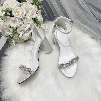 Funki Findz | Shoes | Women's Wedding Prom Block Heel Sandal
