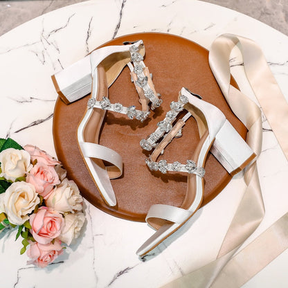 Funki Findz | Shoes | Women's Crystal Silk Wedding Sandals