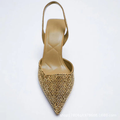 Funki Findz | Shoes | Women's Shiny Beaded Mid Heeled Mules
