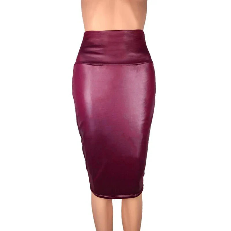 Funki Findz | Skirts | Women's Faux Leather Fitted Pencil Skirts